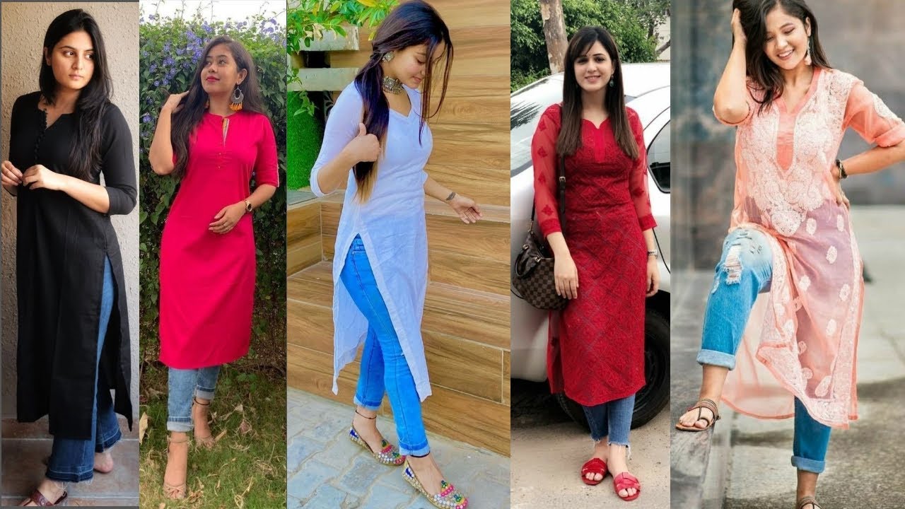 10 Designer Kurtis with Jeans For Women Trending Now (2023) - Tips and  Beauty | Casual college outfits, Kurta designs women, Long kurti designs